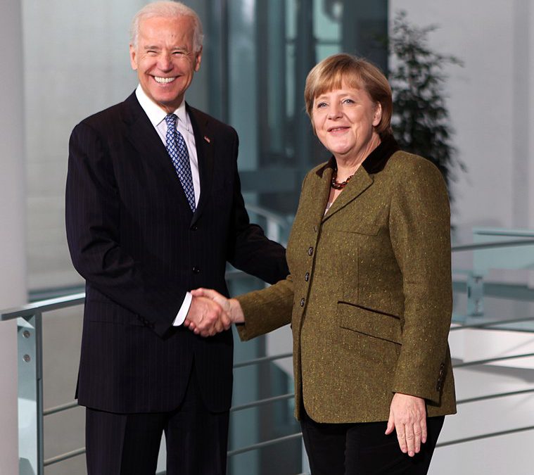 Vice President Joe Biden and German Chancellor Angela Merkel